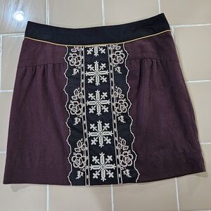Anthropologie Floreat Women's Maroon Mini Skirt  Size 2